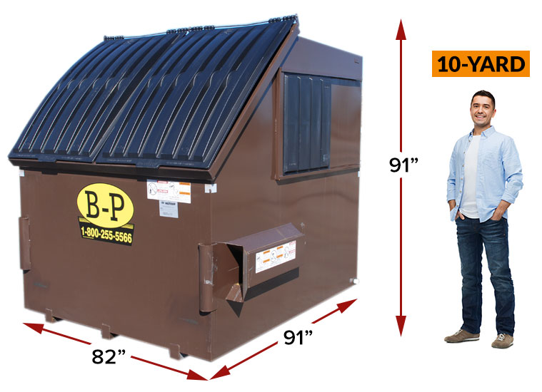A 10-yard rear load container by B-P Trucking Inc
